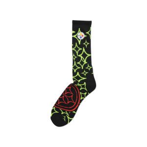 Pittsburgh Steelers For Bare Feet Neon Repeat Crew Sock