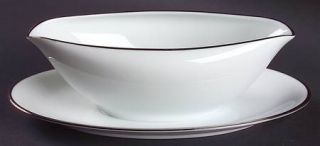 Noritake Silverdale Gravy Boat with Attached Underplate, Fine China Dinnerware  