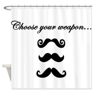 CafePress Mustache Weapon Shower Curtain Free Shipping! Use code FREECART at Checkout!