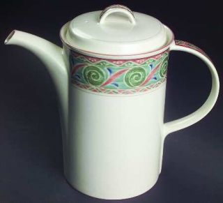 Mikasa Tangier Coffee Pot & Lid, Fine China Dinnerware   Intaglio Line,Brown  Sc