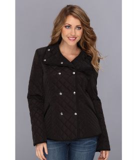 Jessica Simpson Quilted Double Breasted Coat Womens Coat (Black)