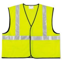 Mcr Safety Class 2 Size 2x Safety Vest (Fluorescent lime with silver reflective stripesMaterials: PolyesterWashable Meets ANSI/ISEA 107 2004 standards  2XL Dimensions: 26.5 inches wide x 60 inches long Color: Fluorescent lime with silver reflective stripe