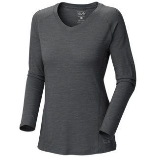 Mountain Hardwear Integral T Shirt   UPF 25  V Neck  Long Sleeve (For Women)   SEA LEVEL (M )