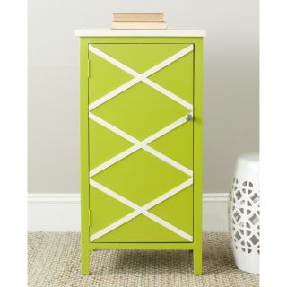 Safavieh Cary Lime Green/ White Small Cabinet (Lime green and whiteMaterials: Poplar woodDimensions: 36.2 inches high x 18 inches wide x 14.9 inches deepThis product will ship to you in 1 box.Furniture arrives fully assembled )