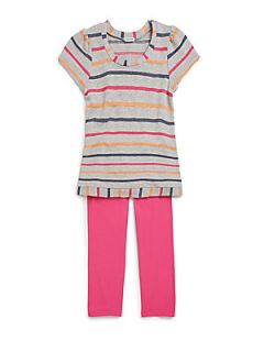 Toddlers & Little Girls Striped Tunic & Pants Set  