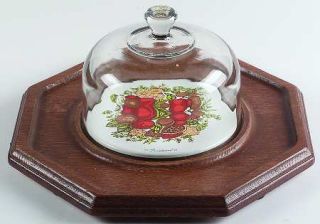 Corning Spice Of Life Octagonal Cheese Dish (Wood Base & Glass Lid), Fine China