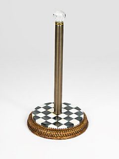 MacKenzie Childs Courtly Check Paper Towel Holder   Black Check