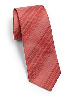 HUGO BOSS Diagonal Striped Silk Tie   Red