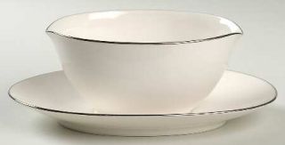 Noritake Candlelight Gravy Boat with Attached Underplate, Fine China Dinnerware