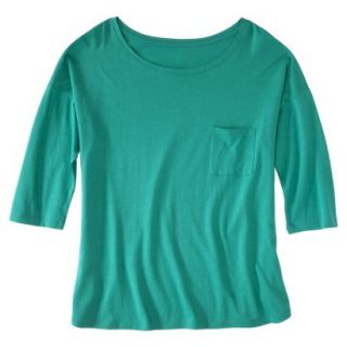 Pure Energy Womens Plus Size 3/4 Sleeve w/pocket Top   Turquoise 1X