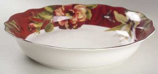 222 Fifth (PTS) Belize 13 Pasta Serving Bowl, Fine China Dinnerware   Red / Whi