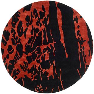 Handmade Soho Deco Black/ Red New Zealand Wool Rug (8 Round) (BlackPattern: Abstract Professional cleaning recommended Tip: We recommend the use of a non skid pad to keep the rug in place on smooth surfaces.All rug sizes are approximate. Due to the differ
