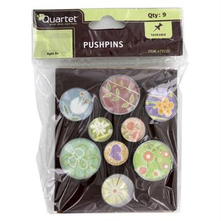 Quartet Assorted Designs Bubble Push Pins Pack Of 9 (AssortedModel: QRT79225Dimensions: 1 inches long x 4.25 inches wide x 4.25 inches high )
