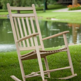 Dixie Seating Indoor/Outdoor Slat Rocking Chair   Unfinished Multicolor  