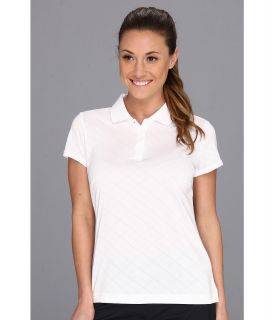 adidas Golf CLIMACOOL Diagonal Textured Polo Womens Short Sleeve Knit (White)