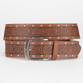 Rose Embossed Belt Brown In Sizes Small, Medium, Large For Women 219124400