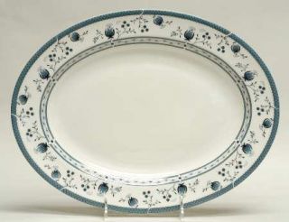 Royal Doulton Cambridge 13 Oval Serving Platter, Fine China Dinnerware   Blue F