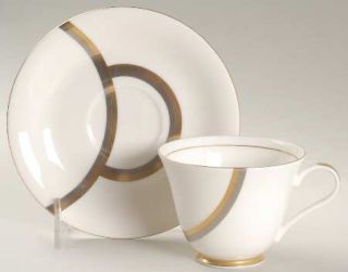 Sasaki China Tucano Frost Footed Cup & Saucer Set, Fine China Dinnerware   Frost