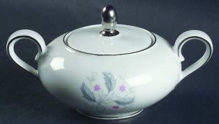 Treasure Chest Medley Sugar Bowl & Lid, Fine China Dinnerware   Pink Flowers, Gr