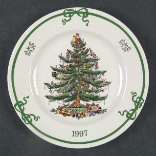 Spode Christmas Tree Green Trim 1997 Collector Plate, Fine China Dinnerware   Ne