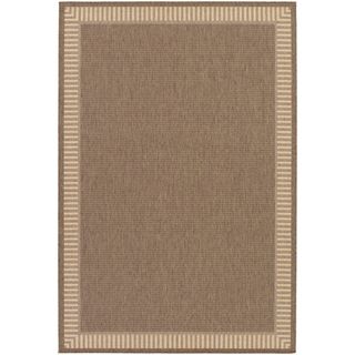 Recife Wicker Stitch Cocoa/ Natural Rug (53 X 76) (CocoaSecondary colors: NaturalPattern: BorderTip: We recommend the use of a non skid pad to keep the rug in place on smooth surfaces.All rug sizes are approximate. Due to the difference of monitor colors,