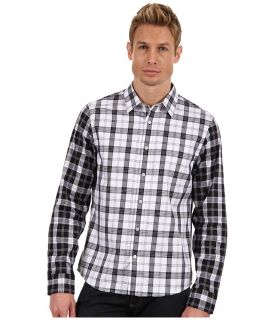 Michael Kors Collection Arman Check Shirt Mens Long Sleeve Button Up (Black)