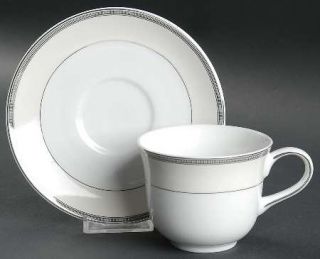 Royal Doulton Mezzanine Flat Cup & Saucer Set, Fine China Dinnerware   Porcelain