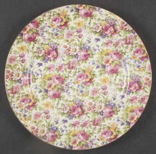 Royal Winton Summertime (Pre 1960,Cream Bck,Gold Tr) Luncheon Plate, Fine China