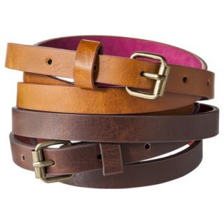 Mossimo Supply Co. Two Pack Skinny Belt   Brown XL