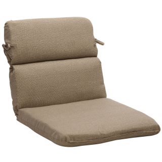 Rounded Solid Taupe Textured Outdoor Chair Cushion