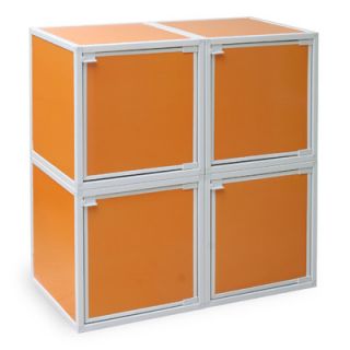 Way Basics 4 Cube Modular Storage Box WB BOX4 Color: Orange