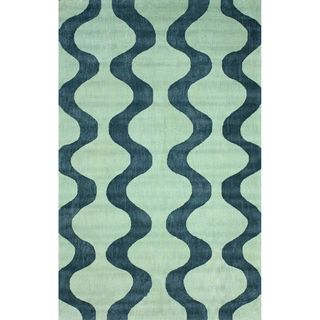 Nuloom Handmade Swirls Blue Cotton Rug (5 X 8) (BluePattern: AbstractTip: We recommend the use of a non skid pad to keep the rug in place on smooth surfaces.All rug sizes are approximate. Due to the difference of monitor colors, some rug colors may vary s