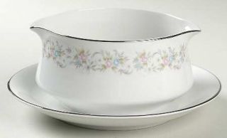 Royal Gallery Suzanne Gravy Boat with Attached Underplate, Fine China Dinnerware