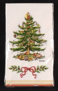 Spode Christmas Tree Green Trim Package of Paper Guest Dinner Napkins, Fine Chin