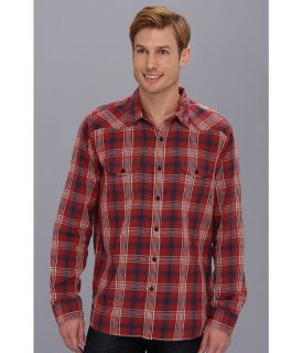 Lucky Brand Trestles Plaid Western Mens Long Sleeve Button Up (Navy)
