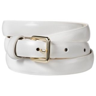 Merona Patent Skinny Belt   White S