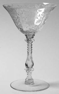 Cambridge Wildflower Clear Champagne/Tall Sherbet   Stem #3121, Clear,  Etched,N