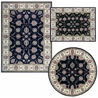 Nourison Persian Floral Collection Black Rug 3pc Set 311 X 53, 53 X 53 Round, 53 X 73