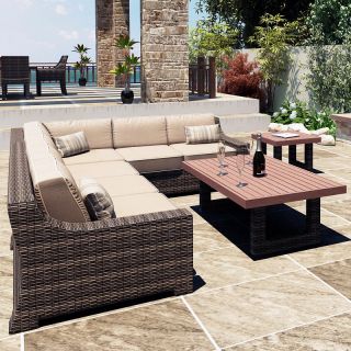 Chicago Wicker and Trading Co Forever Patio 6 Piece Bayside Sectional Set