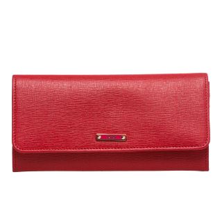 Fendi Elite Bright Red Vitello leather Continental Wallet