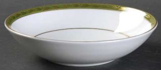 Mikasa Viscount Fruit/Dessert (Sauce) Bowl, Fine China Dinnerware   Green Band,