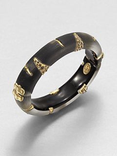 Alexis Bittar Durban Jeweled Lucite Bangle Bracelet   Black Gold