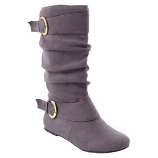 Womens Adi Designs Slouchy Faux Suede Wide Calf Boot   Grey 8