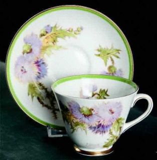 Royal Doulton Glamis Thistle Footed Cup & Saucer Set, Fine China Dinnerware   Pu