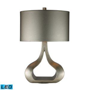 Dimond Lighting DMD D1840 LED Carolina Table Lamp with Oval Metallic Silver Faux