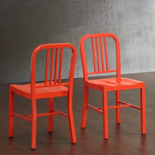 Tangerine Metal Side Chairs (set Of 2)
