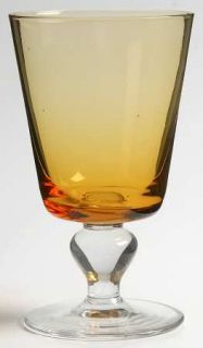 Doyen Royal Amber Water Goblet   Amber Bowl          Clear Stem