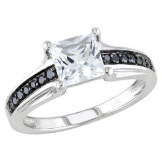 1/7 Carat Black Diamond And White Sapphire Cocktail Ring   Silver (Size 5)