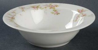 Haviland Pink Spray Rim Cereal Bowl, Fine China Dinnerware   Theo,Smooth,Pink Ro