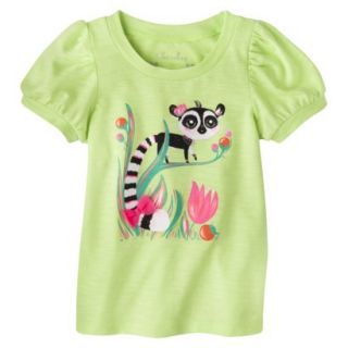 Cherokee Infant Toddler Girls Puff Sleeve Lemur Tee   Moth Green 3T